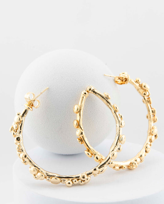 Hoop and granulation earrings