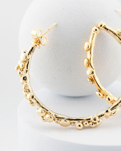 Hoop and granulation earrings