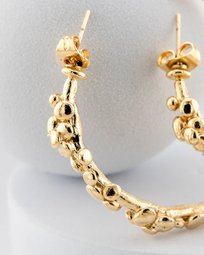 Hoop and granulation earrings