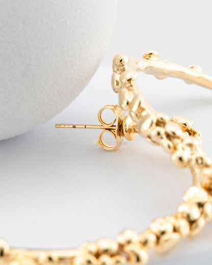 Hoop and granulation earrings