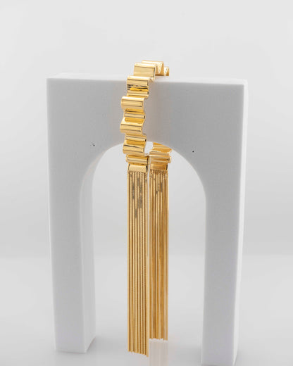 Bracciale 'Onde' con frange h.1 cm misura  S (polso fino a 17 cm)