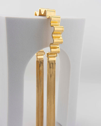 Bracciale 'Onde' con frange h.1 cm misura  S (polso fino a 17 cm)