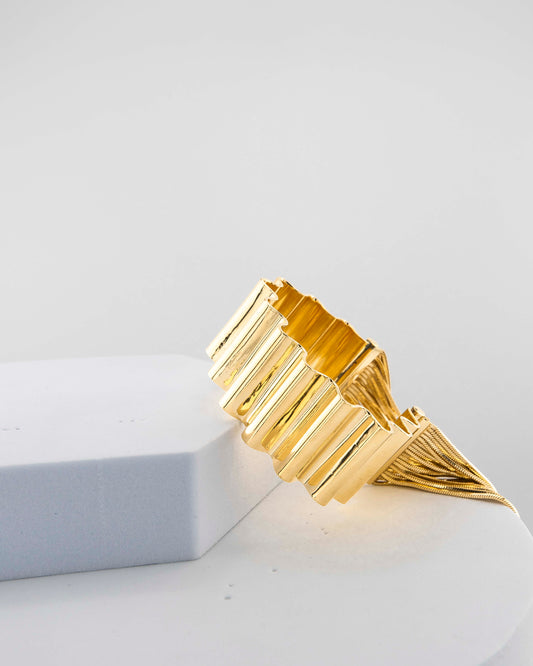 'Onde' bracelet with fringes h 2.5 cm size S (wrist up to 17 cm)