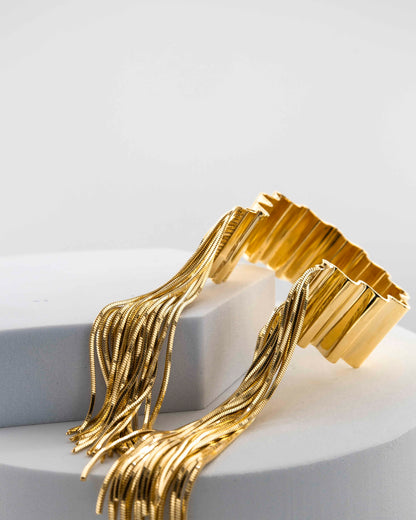 'Onde' bracelet with fringes h 2.5 cm size M (wrist up to 19 cm)