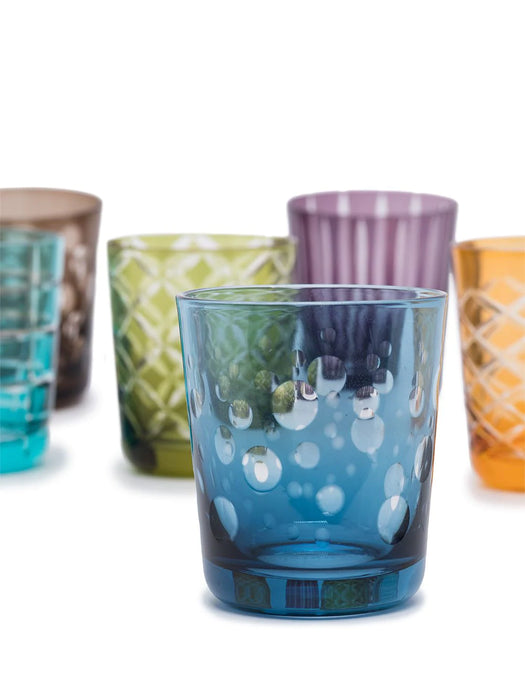 'Geometrie' water glasses in glass