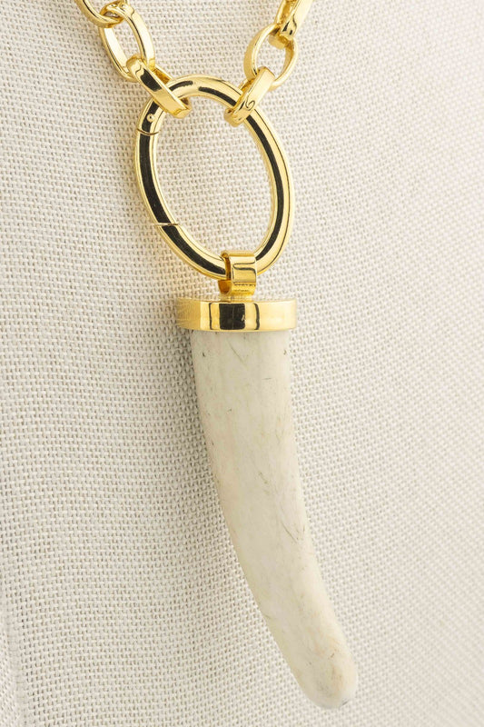 Deer antler with chain