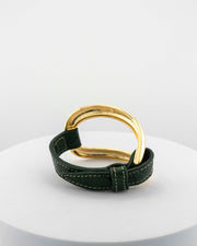 Brazalete de aligátor "Verde Ciprés"