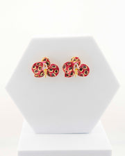 Pendientes Orquídea Borgoña y Ciruela, tamaño 3 cm
