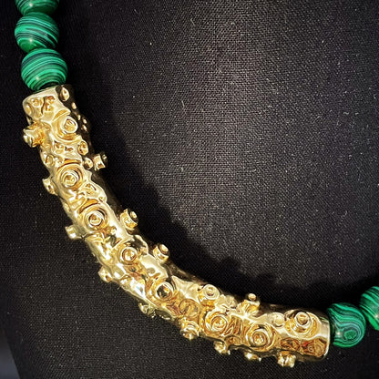 Collana Octopus con malachite