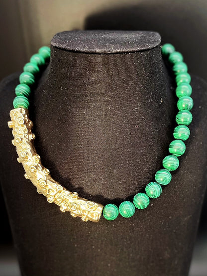 Collana Octopus con malachite