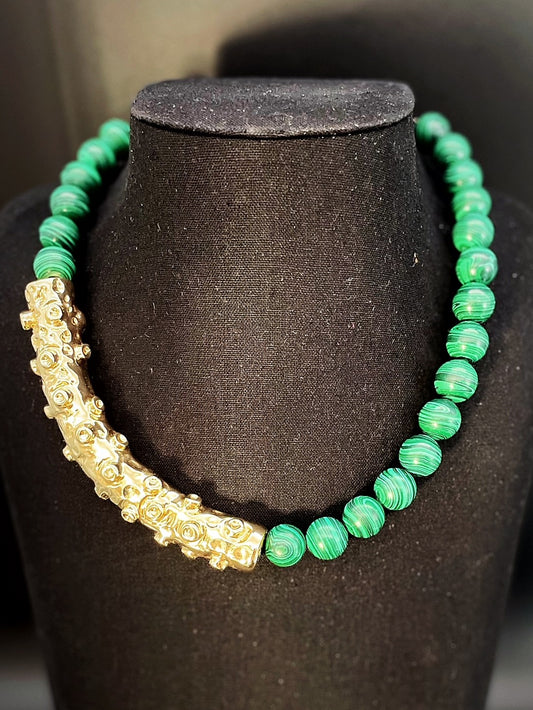 Collana Octopus con malachite