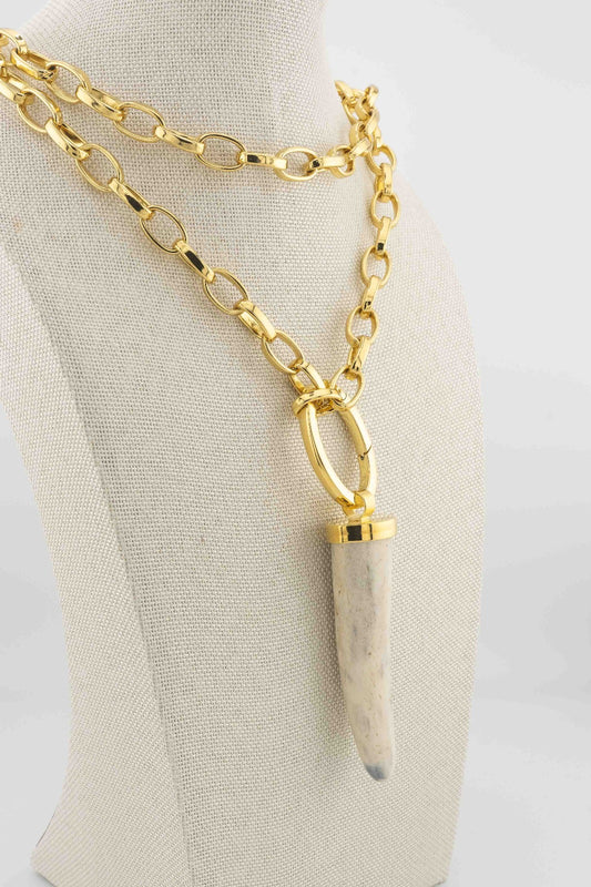 Deer antler with chain