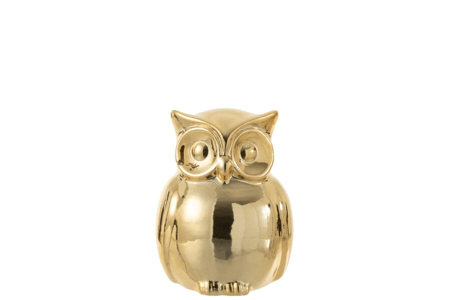 Owl in gold finish ceramic