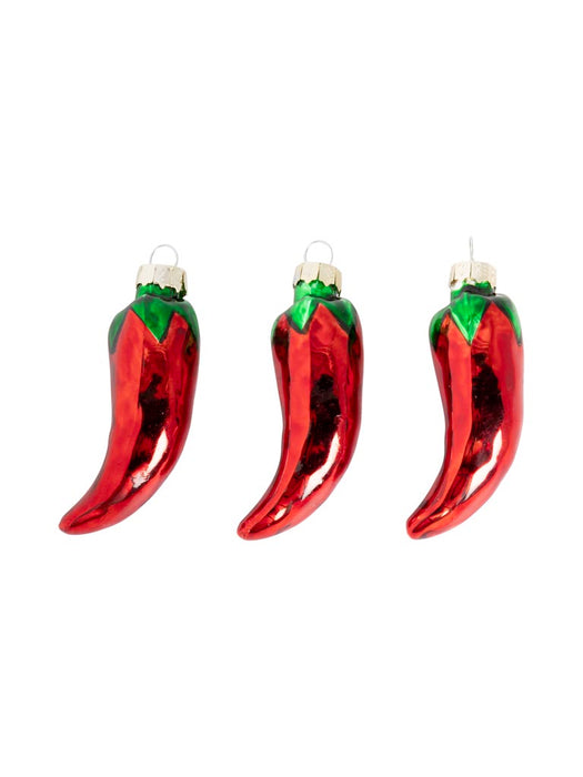 Decorazione in vetro 'peperoncino' set/3 pezzi