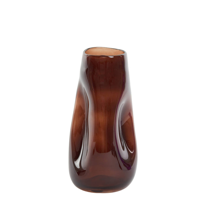 'Caramello' glass vase, coffee colour