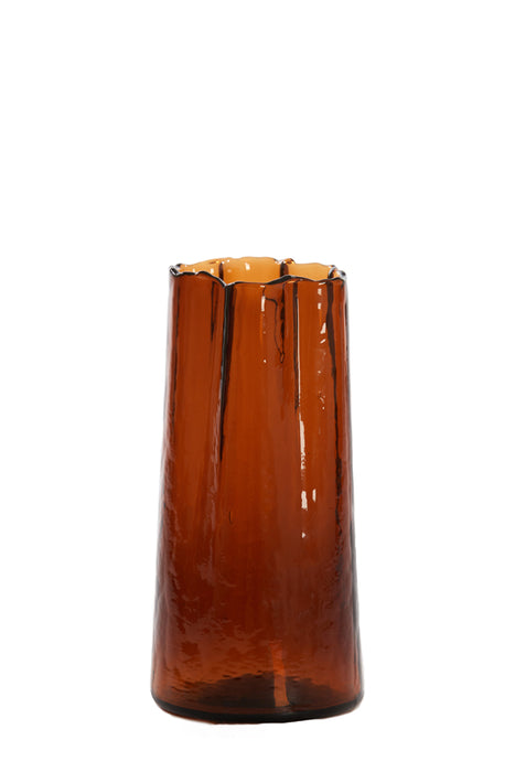 Brown/rust colored glass vase