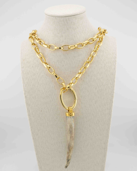 Deer antler with chain