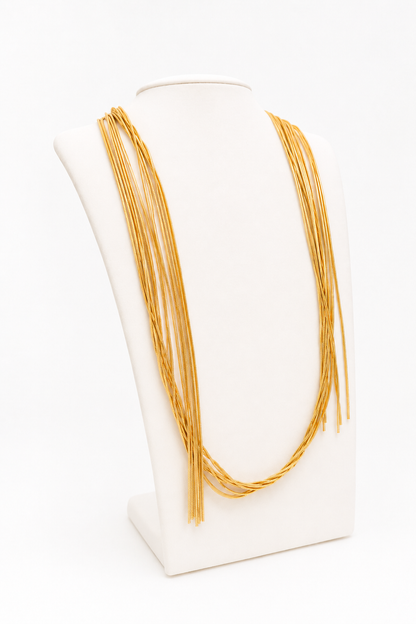Collar Voila' de oro amarillo con 6 hilos