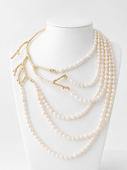 Collar rama con Perlas blancas cultivadas de 6 hebras