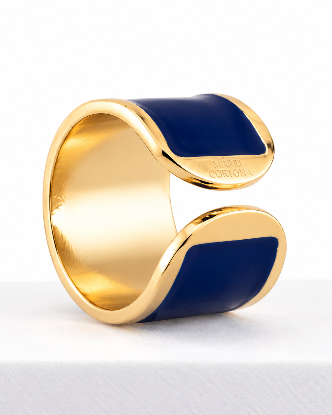 'Blue Armani' enamel ring
