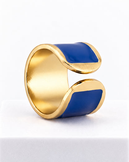 "Blue China" enamel ring