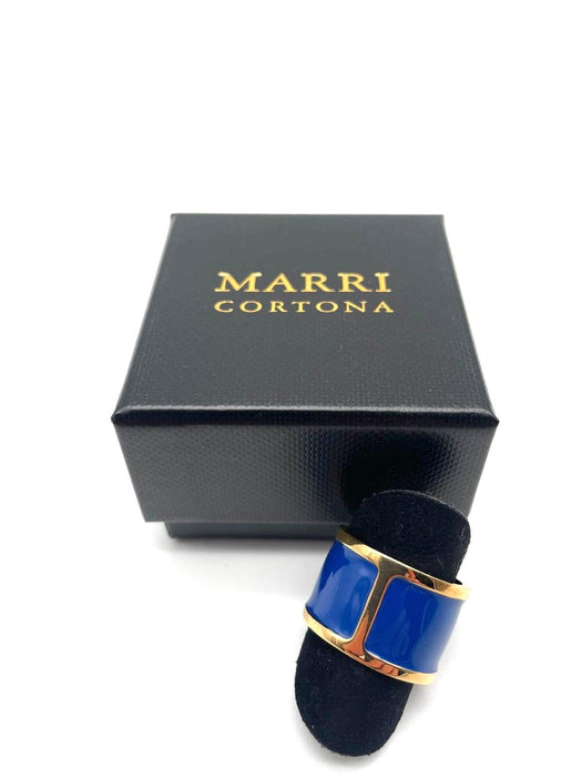 "Blue China" enamel ring