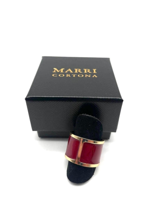 Anello smalto 'Burgundy'
