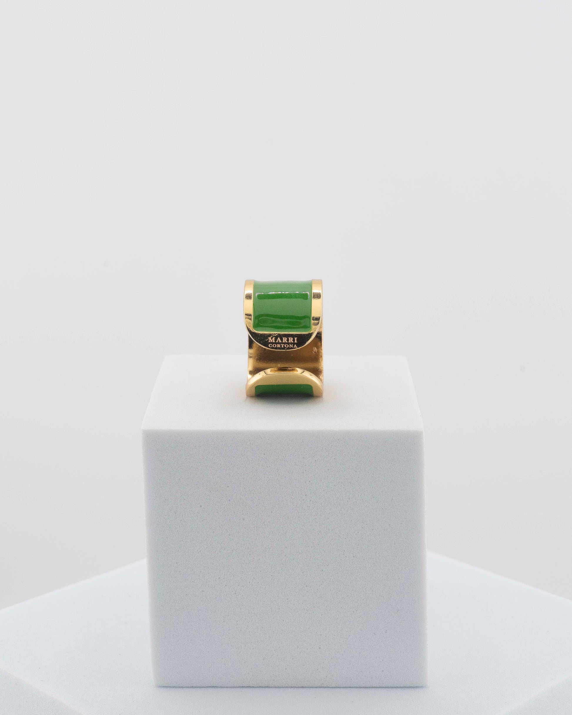 Handcrafted in Tuscany, the MarriCortona Smalto Rings combine 18k gold and hand-painted enamel — vibrant, refined, and authentically Made in Italy.