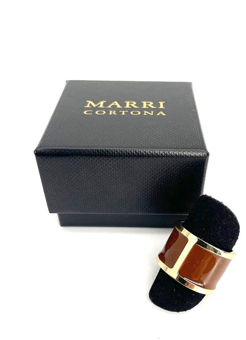 Enamel ring 'Cognac'