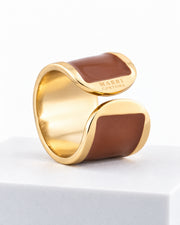 Anillo de esmalte 'Cognac'