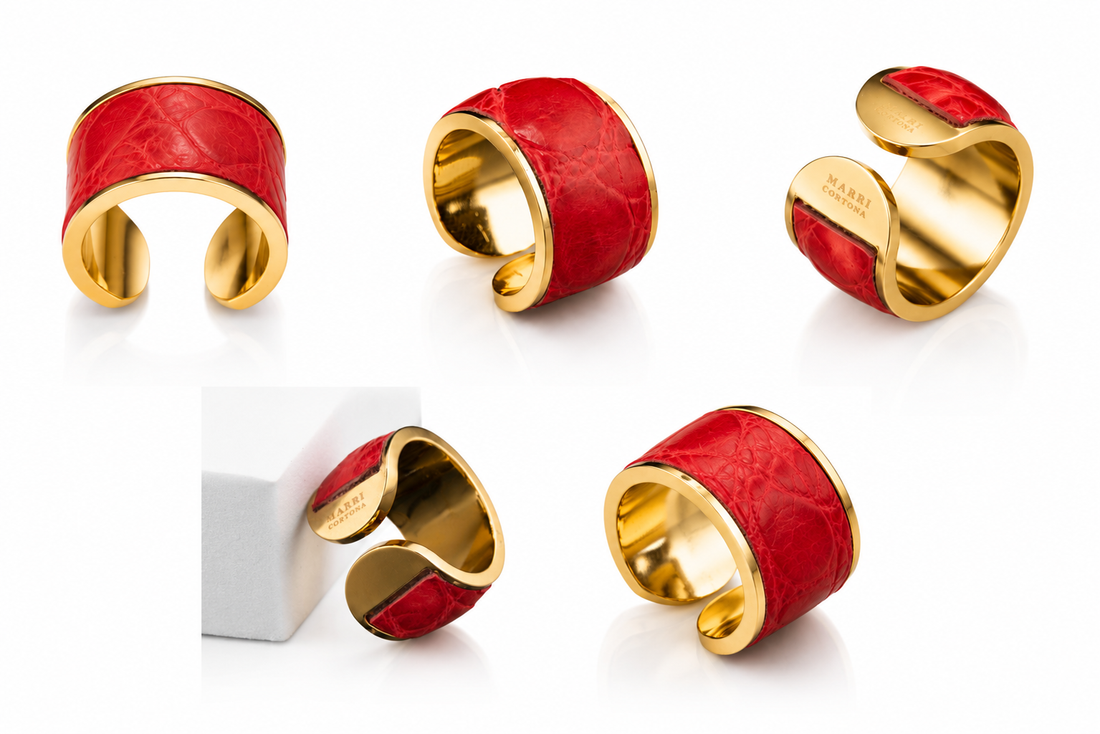 Anello Alligator 'Rosso Lacca'