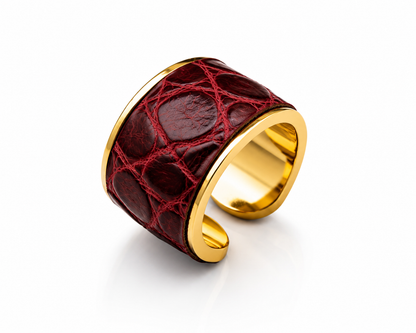 Anillo de cocodrilo 'Burdeos'