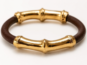 Bracciale Bamboo in pelle color  Cioccolato