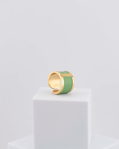 Handcrafted in Tuscany, the MarriCortona Smalto Rings combine 18k gold and hand-painted enamel — vibrant, refined, and authentically Made in Italy.
