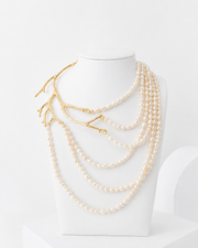 Collar rama con Perlas blancas cultivadas de 6 hebras