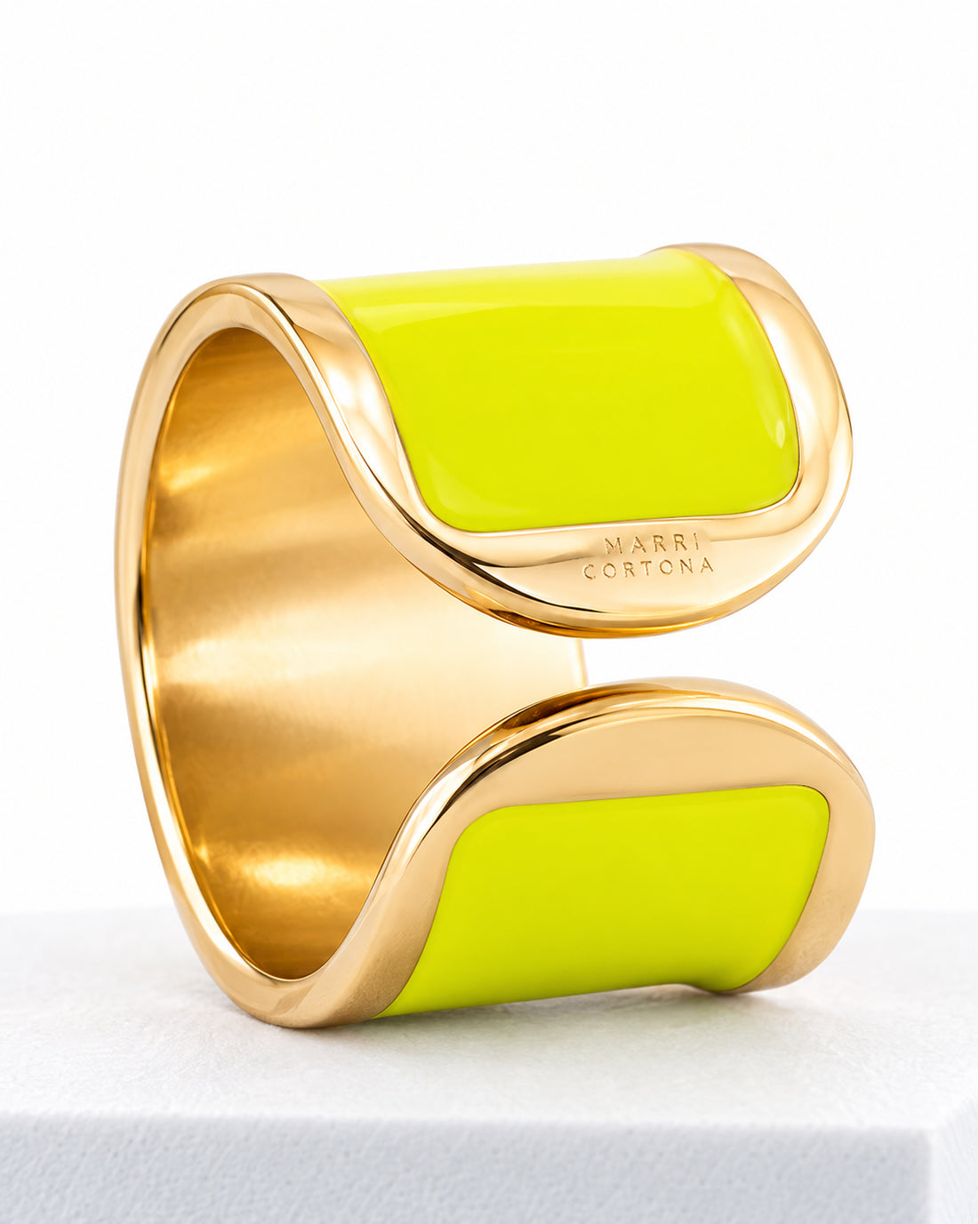 'Highlighter Yellow' Enamel Ring