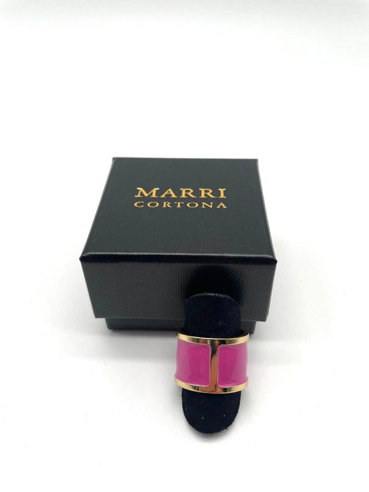 'Geranium' enamel ring