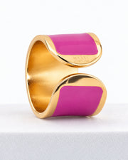 'Geranium' enamel ring