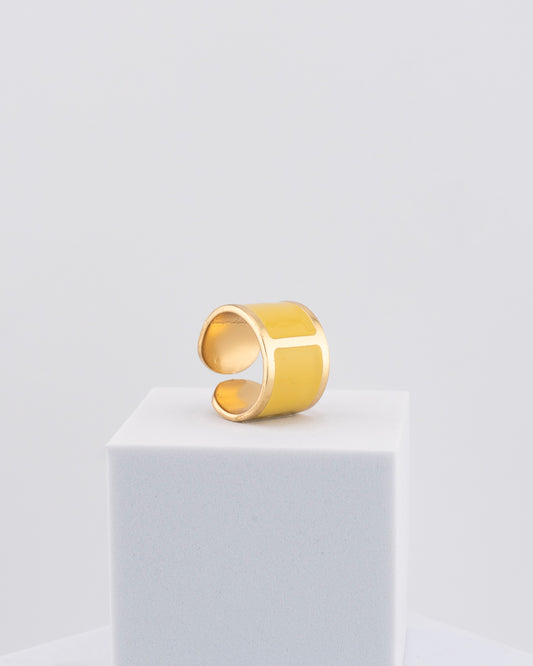 Anello smalto 'Giallo Zafferano'