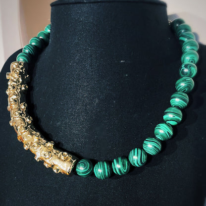 Collana Octopus con malachite