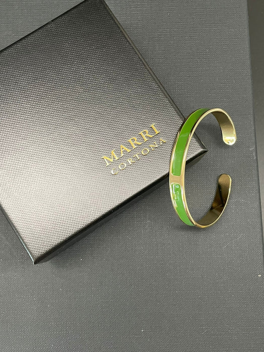 Bracciale Smalto S mm 8 'Leaf green'