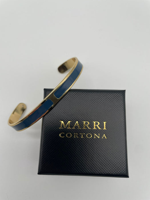 Bracciale Smalto S mm 8 'Blue di Prussia'