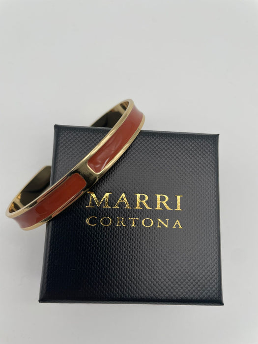 Enamel bracelet S mm 8 'Terracotta'