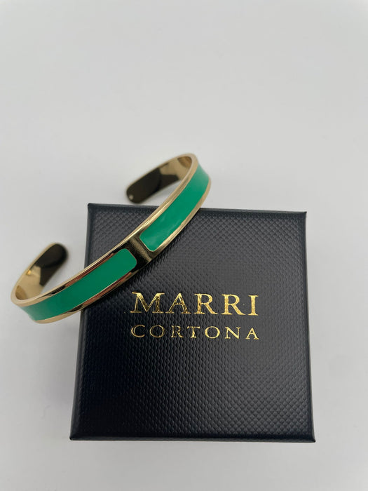 Enamel bracelet S mm 8 'Green Aloe'