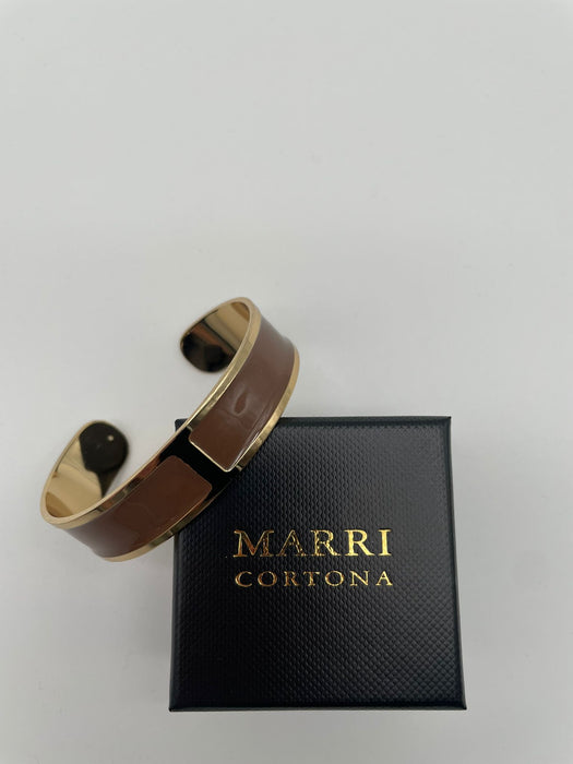 Enamel bracelet M mm 15 'Milk and Coffee'