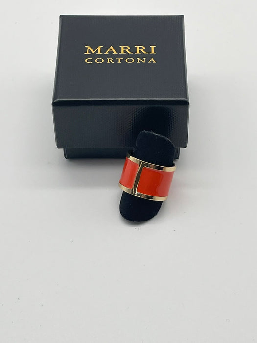 Orange enamel ring