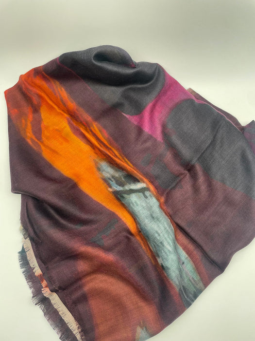 Pashmina in 100% cashmere. Dimensions cm 68x200