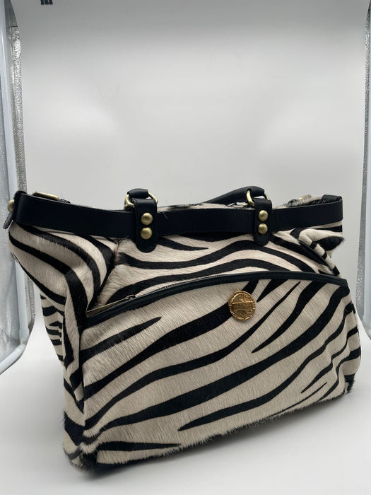 Bag in 'zebra' printed cowhide.