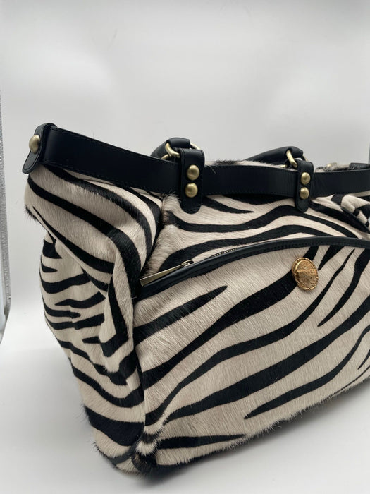 Bag in 'zebra' printed cowhide.