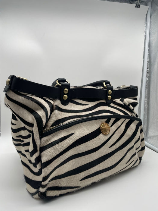 Bag in 'zebra' printed cowhide.